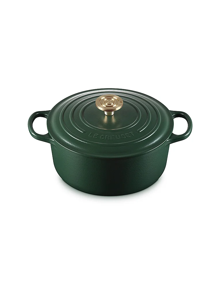 LE CREUSET Bräter rund SIGNATURE 24cm/4,2l Foret/GD  dunkelgrün